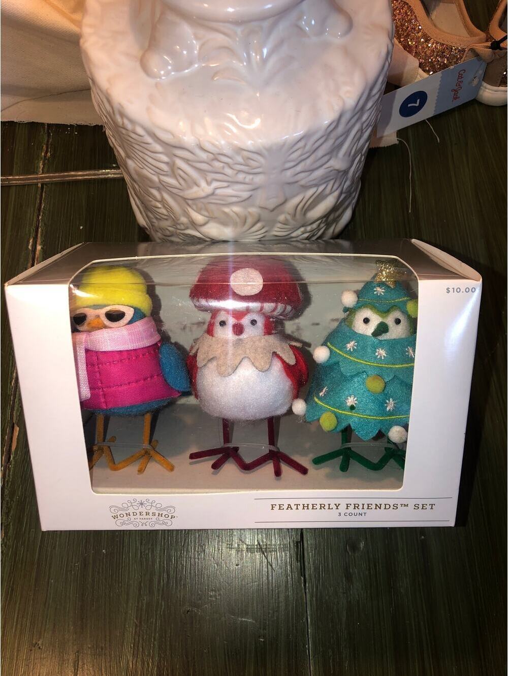 Wondershop Featherly Friends NIB 3 Bird Set Holiday Christmas Birds